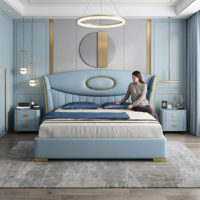 Bed Slaapkamer Modern Bedframe Nieuw Bedbekleding Ontwerp Luxe Meubels