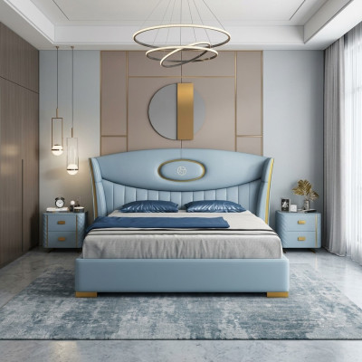 Bed Slaapkamer Modern Bedframe Nieuw Bedbekleding Ontwerp Luxe Meubels