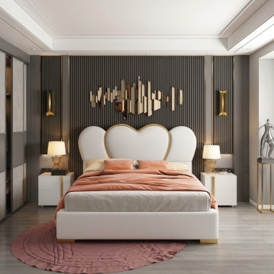 Ontwerp Bed Slaapkamer Tweepersoonsbed Hotel Luxe Bekleding Inrichting