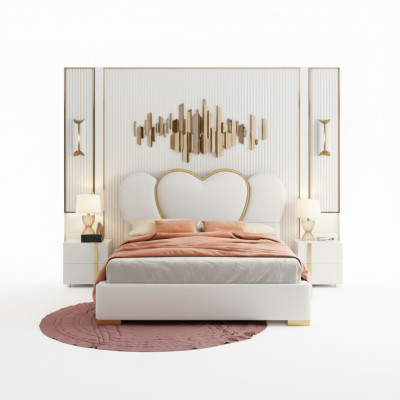 Ontwerp Bed Slaapkamer Tweepersoonsbed Hotel Luxe Bekleding Inrichting
