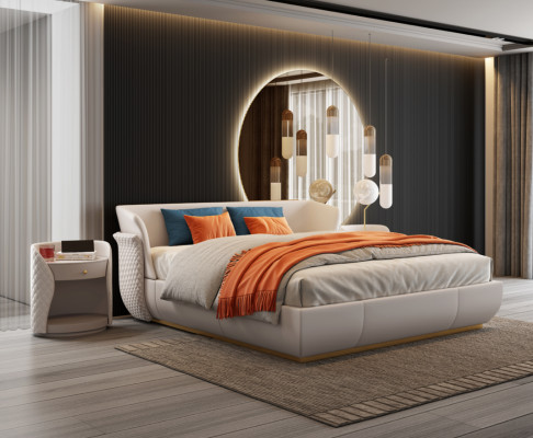 Bed Bekleding Ontwerp Luxe Tweepersoonsbed Slaapkamer 180x200cm Nieuw