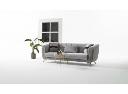 Bankstel 3 zits Textiel Hout Modern Bankstel Sofa's Ontwerp Luxe Grijs