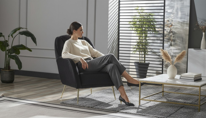 Elegante bankstoel, fauteuil, bankstel zwart Relax 2-delig woonkamer meubels