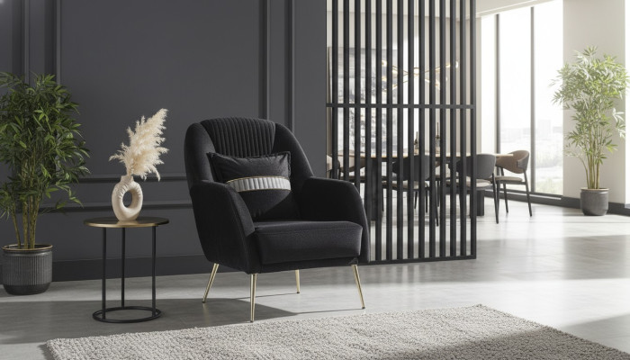 Elegante bankstoel, fauteuil, bankstel zwart Relax 2-delig woonkamer meubels