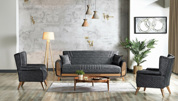 Ontwerp moderne woonkamerset bankstel 3+3+1 grijs woonkamer meubelset