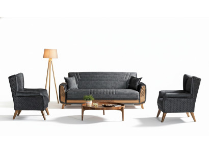 Ontwerp moderne woonkamerset bankstel 3+3+1 grijs woonkamer meubelset