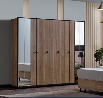 Luxe slaapkamer set 4 delig. Bed 2x nachtkastjes kledingkast kast hout