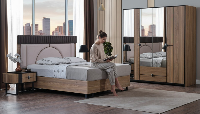 Slaapkamer set Luxe Compleet Bed + 2x Nachtkastjes 3-delig Modern Set Nieuw