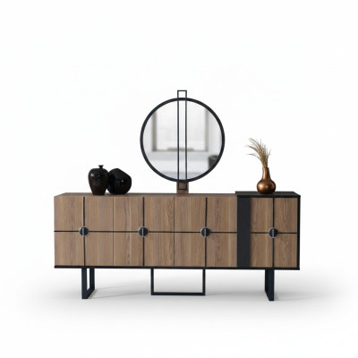 Sideboard dressoir met spiegel Luxe set commode houten dressoirs 193cm