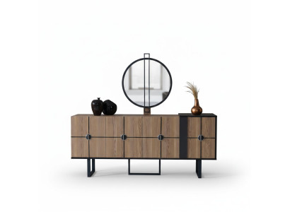 Sideboard dressoir met spiegel Luxe set commode houten dressoirs 193cm
