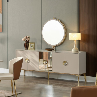 Dressoir Kast Bruin Hoogglans Meubels Hout Luxe Dressoir Sideboard