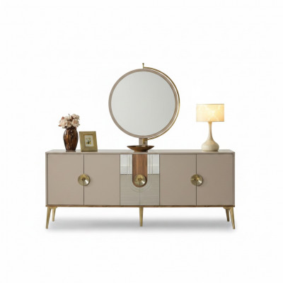 Dressoir Kast Bruin Hoogglans Meubels Hout Luxe Dressoir Sideboard