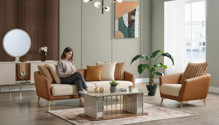 Luxe bankstel set woonkamer bankstel 3+1+salontafel modern nieuw