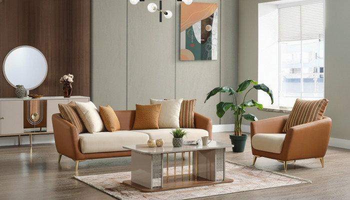 Luxe bankstel set woonkamer bankstel 3+1+salontafel modern nieuw