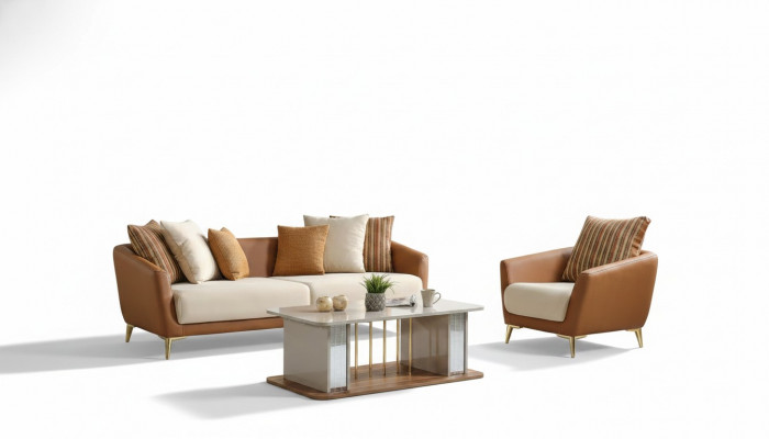 Luxe bankstel set woonkamer bankstel 3+1+salontafel modern nieuw