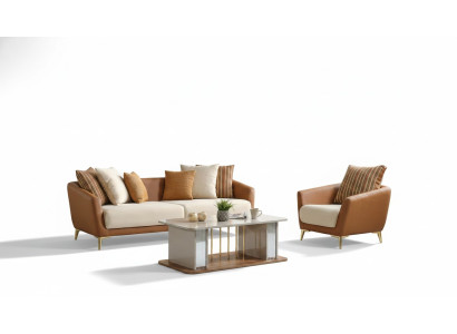 Luxe bankstel set woonkamer bankstel 3+1+salontafel modern nieuw