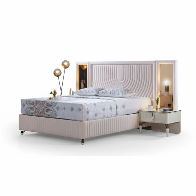 Luxe slaapkamerset bed + 2x nachtkastjes hout Compleet modern