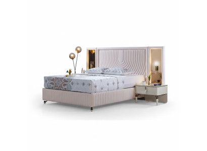 Luxe slaapkamerset bed + 2x nachtkastjes hout Compleet modern