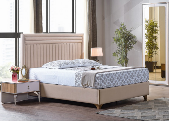 Modern slaapkamer set Bed 2x Nachtkastjes Kast Nieuwe Luxe