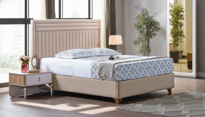 Modern slaapkamer set bed + 2x nachtkastjes designmeubels 3-delig. Nieuw EU