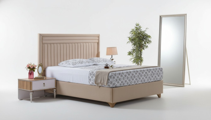 Modern slaapkamer set bed + 2x nachtkastjes designmeubels 3-delig. Nieuw EU