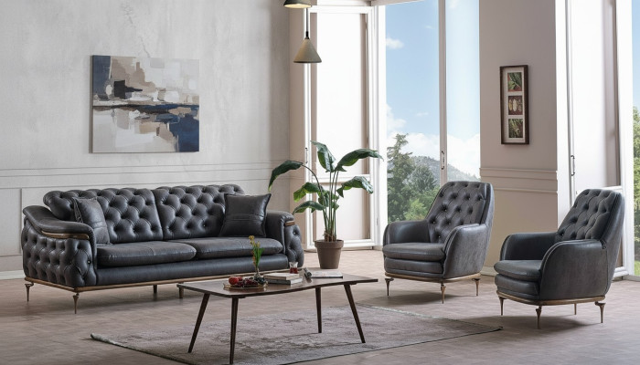 Stijlvol Chesterfield woonkamer set bankstel 3+1+1 zitsbank