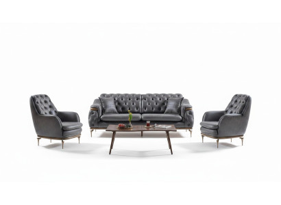 Stijlvol Chesterfield woonkamer set bankstel 3+1+1 zitsbank