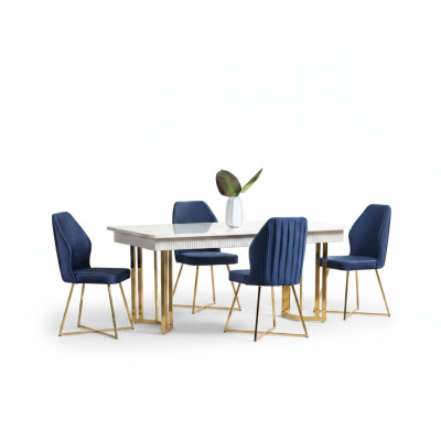 Eetkamerset Luxe 6x stoelen + eettafel eetkamerset met armstoelen Moderne