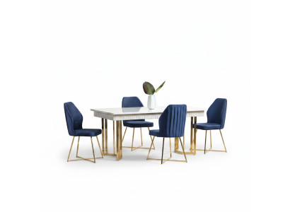 Eetkamerset Luxe 6x stoelen + eettafel eetkamerset met armstoelen Moderne