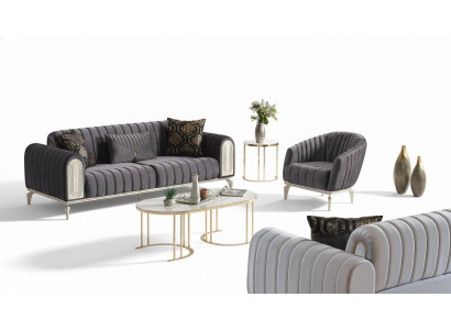 Bankstel 3+1 zits fauteuil set Moderne relaxfauteuil meubels Grijs