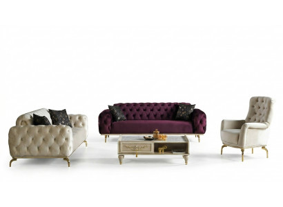 Ontwerper Bankstel 3+3+1 Zits Bank Bekleding Zitgroep Set Chesterfield Nieuw