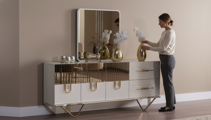 Dressoir Kast Hoogglans Meubel Hout Luxe Ladenkast Sideboard