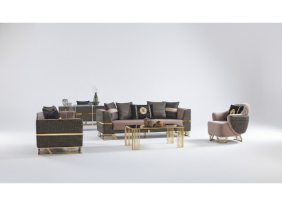 Ontwerper bankstelsel 3+3+1 zitsbank stof zithoek set Nieuw