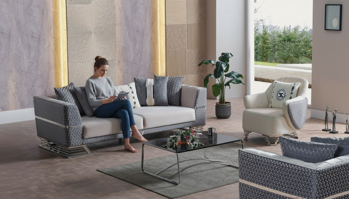 Bankstel 3+1 zits fauteuil set Moderne relaxfauteuil meubels Nieuw