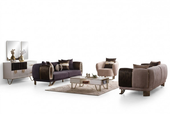 Prestigieuze 3+3+1 woonkamerset woonkamerset met twee banken en fauteuil Nieuw