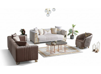 Premium meubel woonkamerset 3+3+1 zitplaatsen bankstel 2x banken fauteuil