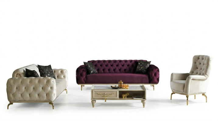 Bankstel 3+3+1-zits Chesterfield modern stijl set van 3 delen. Bankstel Relax