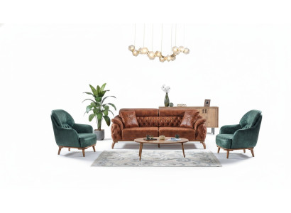 Klassieke bankstel 3+3+1 zits Chesterfield relax fauteuil meubelbank