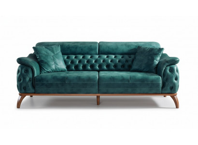 Luxe Chesterfield 3-zits designer bankstel gestoffeerd textiel Nieuw
