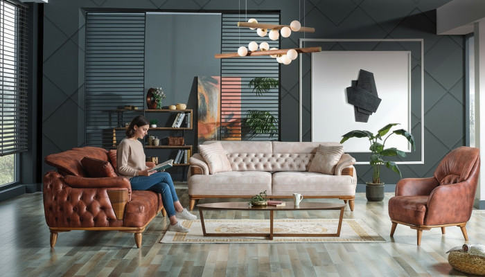 Klassieke bankstelset 3+3+1 zits Chesterfield relaxfauteuil meubels bank nieuw