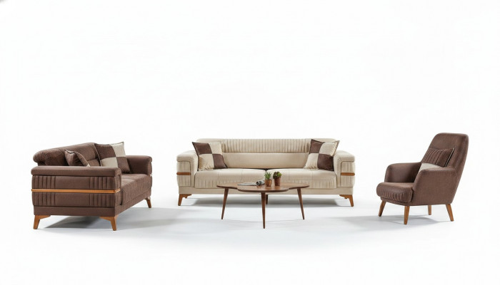 Ontwerper bankstel 3+3+1 zits bank gestoffeerde bankstel set luxe nieuw