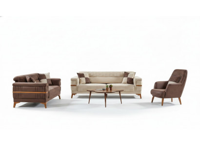 Ontwerper bankstel 3+3+1 zits bank gestoffeerde bankstel set luxe nieuw