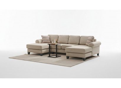 Woonlandschap hoekbank U-vorm bank zitting bekleding sofa luxe meubels banken modern