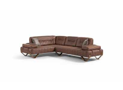 Hoekbank woonlandschap kleur bruin L-vorm bank nieuw woonkamer hoekbank luxe nieuw