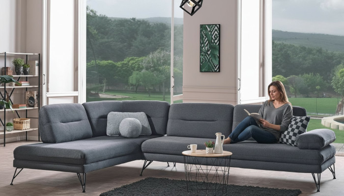 Hoekbank L-vorm Textiel Hoekbank Bankbekleding Premium Bank L Vorm Modern
