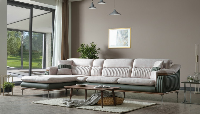 Woonlandschap hoekbank L-vorm bank zitkussen bank luxe meubels banken modern