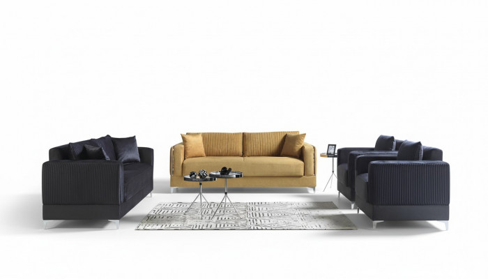 Bankstel 3+2+1+1 zits stoffen modern compleet fauteuil bankstel 3-zits luxe.