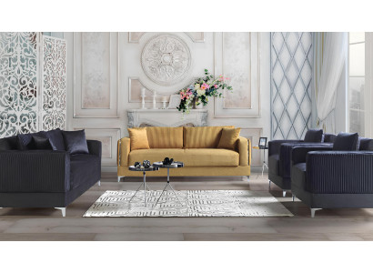 Bankstel 3+2+1+1 zits stoffen modern compleet fauteuil bankstel 3-zits luxe.