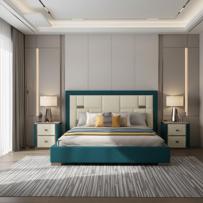 Luxe slaapkamer bed gestoffeerd ontwerp 180x200cm tweepersoons hotelbedden nieuw