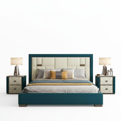 Luxe slaapkamer bed gestoffeerd ontwerp 180x200cm tweepersoons hotelbedden nieuw